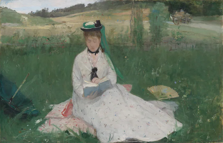 Reading: oil on canvas by Berthe Morisot, 1873.