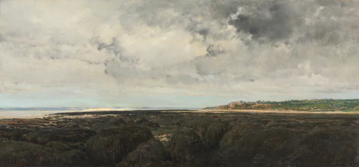 Villerville Seen from Le Ratier: oil on fabric by Charles François Daubigny, 1855.