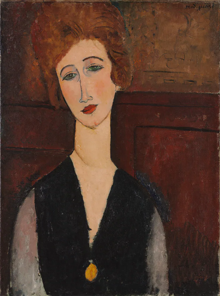 Portrait of a Woman: oil on canvas by Amedeo Modigliani, c. 1917–18.