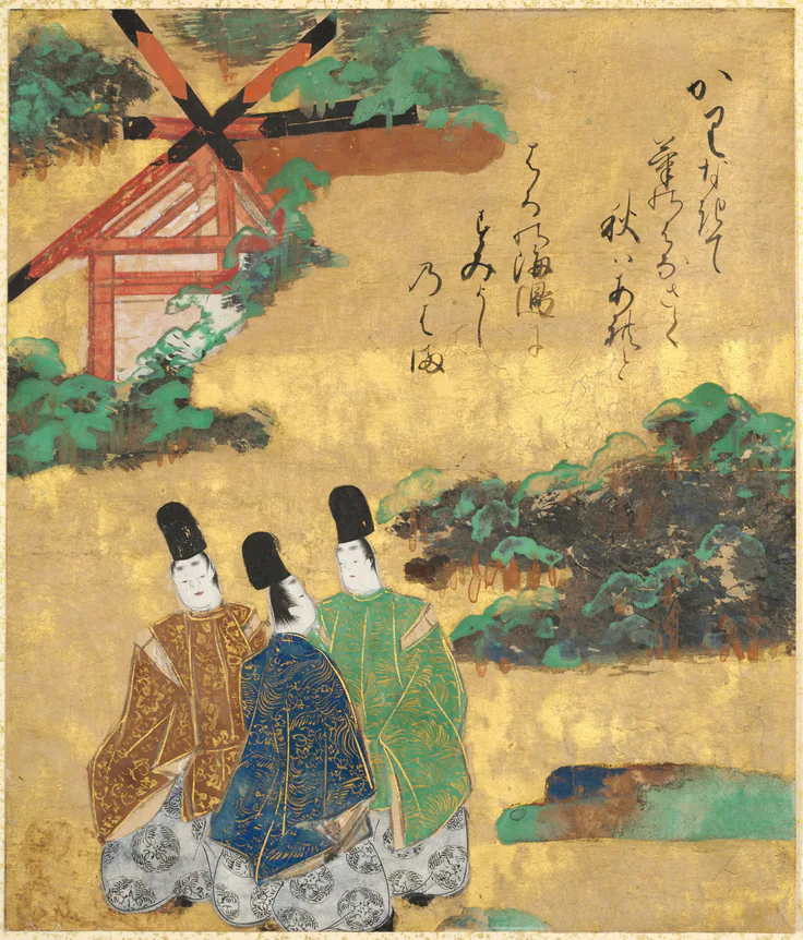 The Beach at Sumiyoshi from the Tales of Ise: painting by Tawaraya Sōtatsu, c. 1634.