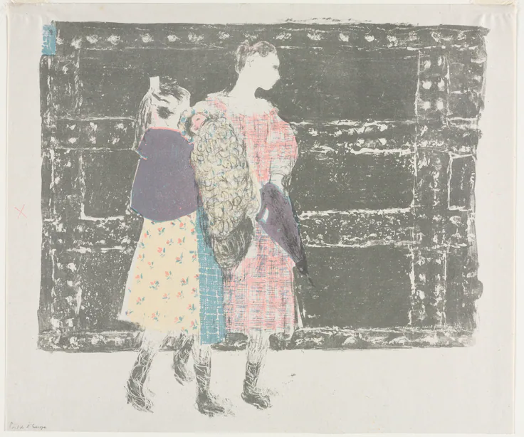 On the Pont de l'Europe: color lithograph by Édouard Vuillard, 1899.