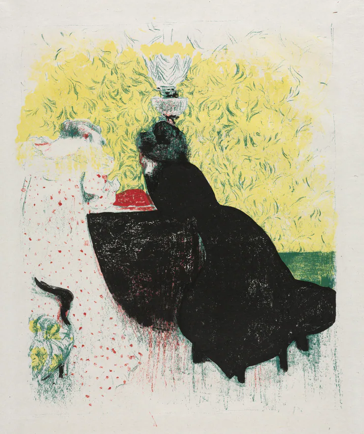 The Two Sisters-in-Law: color lithograph by Édouard Vuillard, 1899.