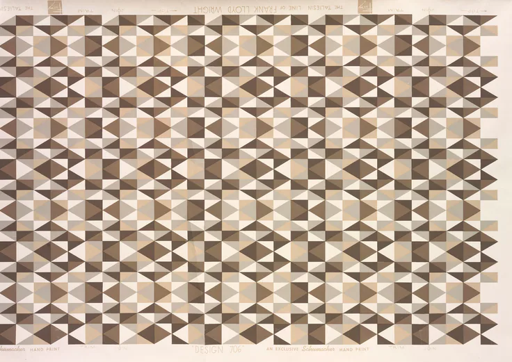 Design 706: silkscreen on wallpaper by F. Schumacher and Co., before 1959.