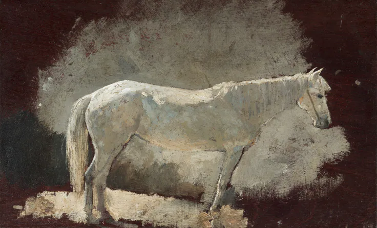White Mare: oil on panel by Winslow Homer, c. 1868.