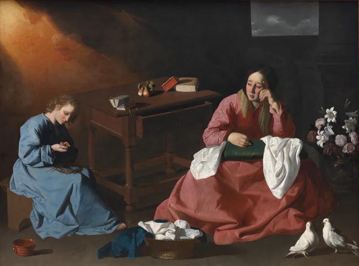 Christ and the Virgin in the House at Nazareth: oil on canvas by Francisco de Zurbarán, c. 1640.