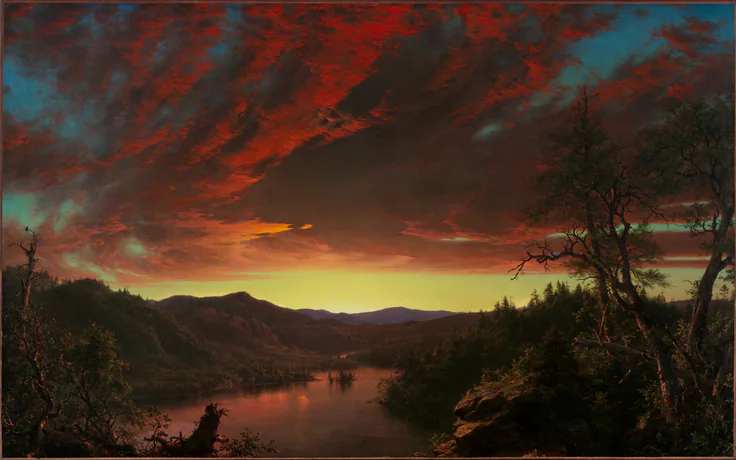 Twilight in the Wilderness: oil on canvas by Frederic Edwin Church, 1860.
