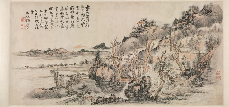 Spring Landscape: painting by Kuncan, 1666.