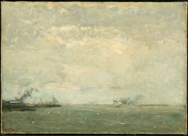 Seascape: oil on canvas by Henry Ward Ranger, 1892.