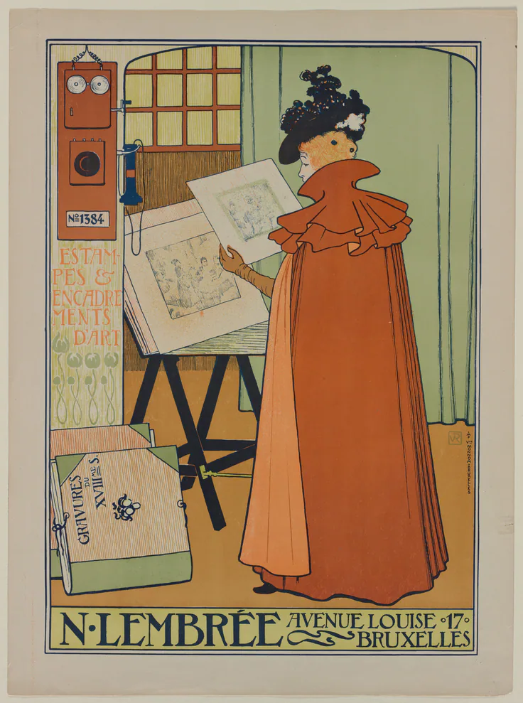 Poster for the Lembrée Gallery: color lithograph by Theo van Rysselberghe, 1897.