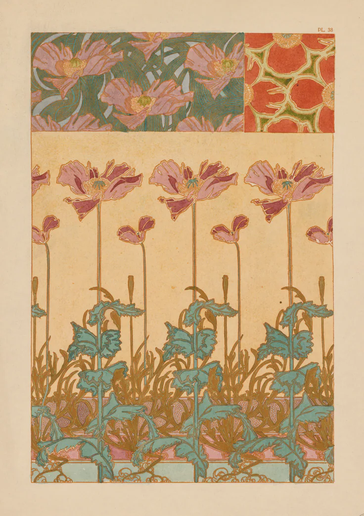Documents Decoratifs: Oriental Poppies: lithograph by Alphonse Mucha, 1901–2.