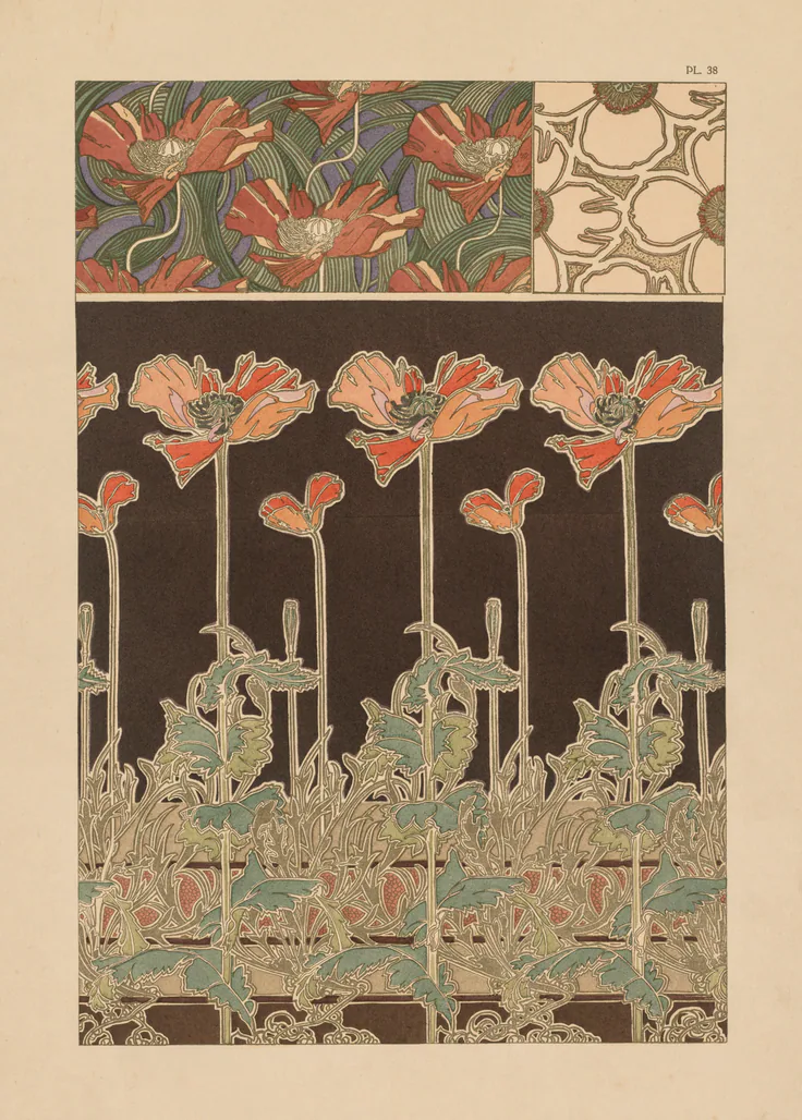 Documents Decoratifs: Plate 38: lithograph by Alphonse Mucha, 1901–2.