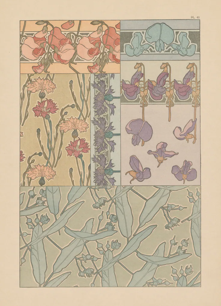 Documents Decoratifs: Plate 41: lithograph by Alphonse Mucha, 1901–2.