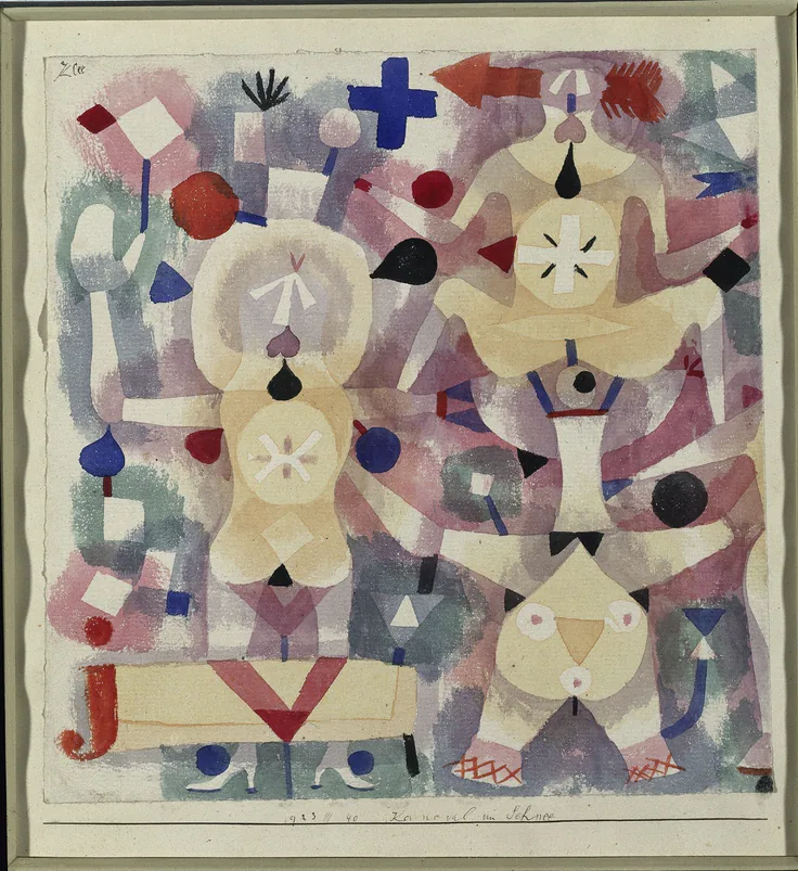 Carnival in the Snow: watercolor by Paul Klee, 1923.