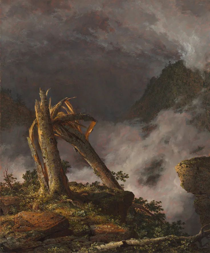 Storm in the Mountains: oil on canvas by Frederic Edwin Church, 1847.