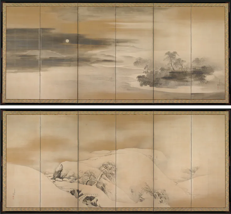 Summer Night; Winter Day: painting by Maruyama Ōkyo, 1784.