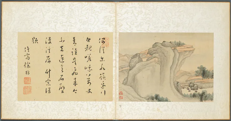 Album of Miscellaneous Subjects, Leaf 4: album leaf, ink and color on silk by Fan Qi, early 1650s.