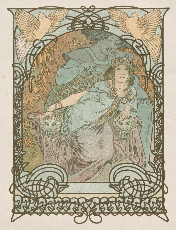 Ilsee, Princesse de Tripoli: color lithograph by Alphonse Mucha, 1897.