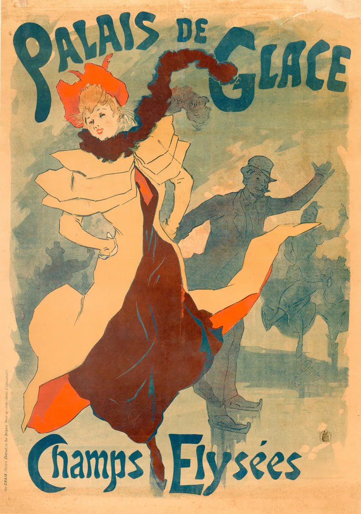 Ice Skating Rink: lithograph by Jules Chéret, 1893.