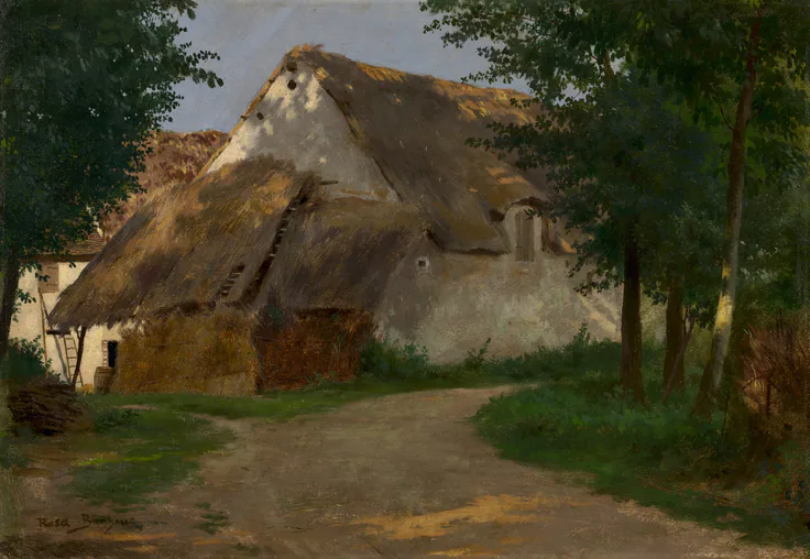 The Farm at the Entrance of the Wood: oil on fabric by Rosa Bonheur, 1860–80.