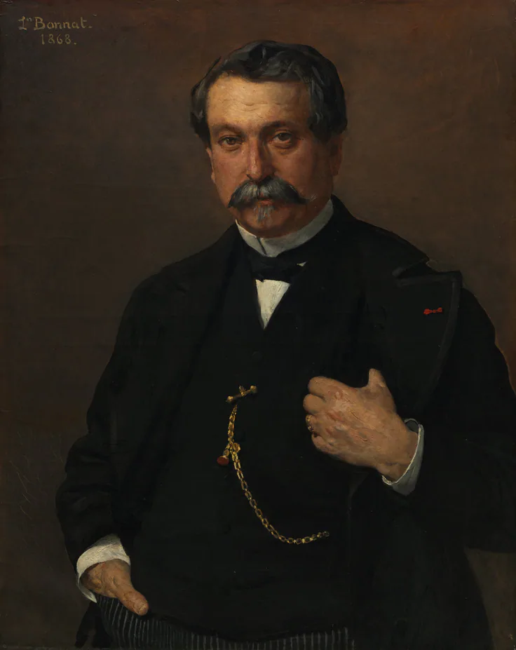Portrait of Jean Léglise, Merchant, Mayor of Saint-Martin-de-Seignanx: oil on fabric by Léon Bonnat, 1868.