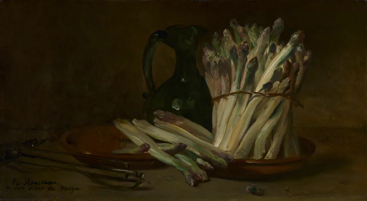 Still Life with Asparagus: oil on fabric by Philippe Rousseau, c. 1880.