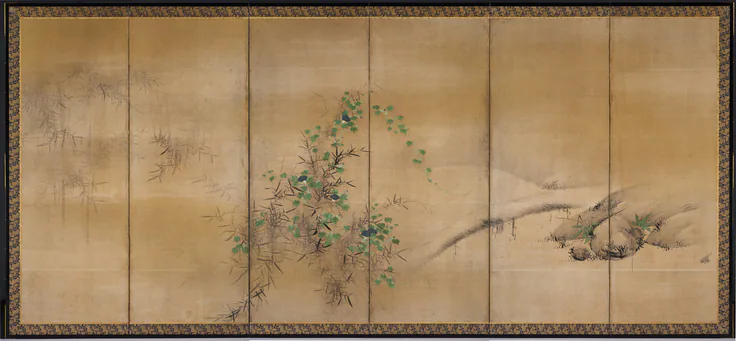 Winter and Summer Flowers: painting by Kaihō Yūshō, c. 1600.