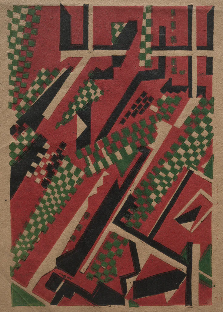 The Open Window: color woodcut by Edward Alexander Wadsworth, c. 1914.