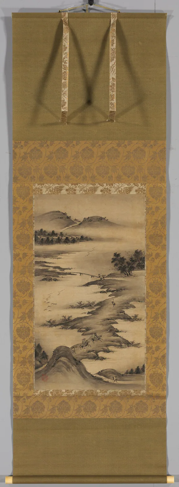 Seasonal Landscapes: Autumn: hanging scroll, ink on paper by Kano Hideyori, mid- to late 1500s.