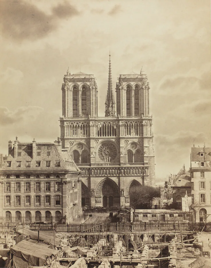Notre Dame de Paris: albumen print from glass negative by Charles Soulier, early 1860s.