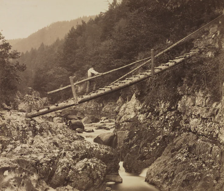 The Miners' Bridge, on the Llugwy, North Wales: albumen print from wet collodion negative by Roger Fenton, 1857.