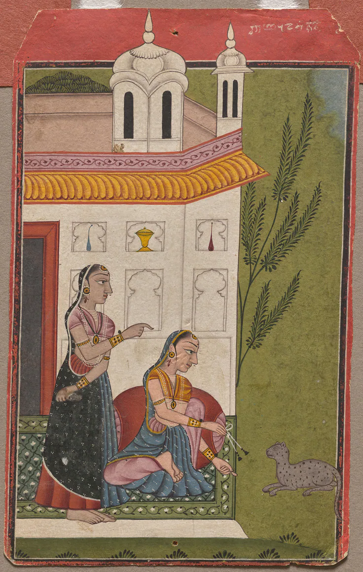 Patamanjari Ragini of Dipak, from a Ragamala: gum tempera and ink on paper, c. 1740–50.