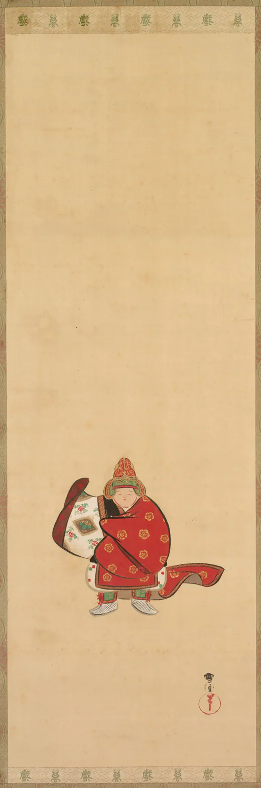 Bugaku Dancer: hanging scroll; ink and color on silk by Kamisaka Sekka, c. 1890–1942.