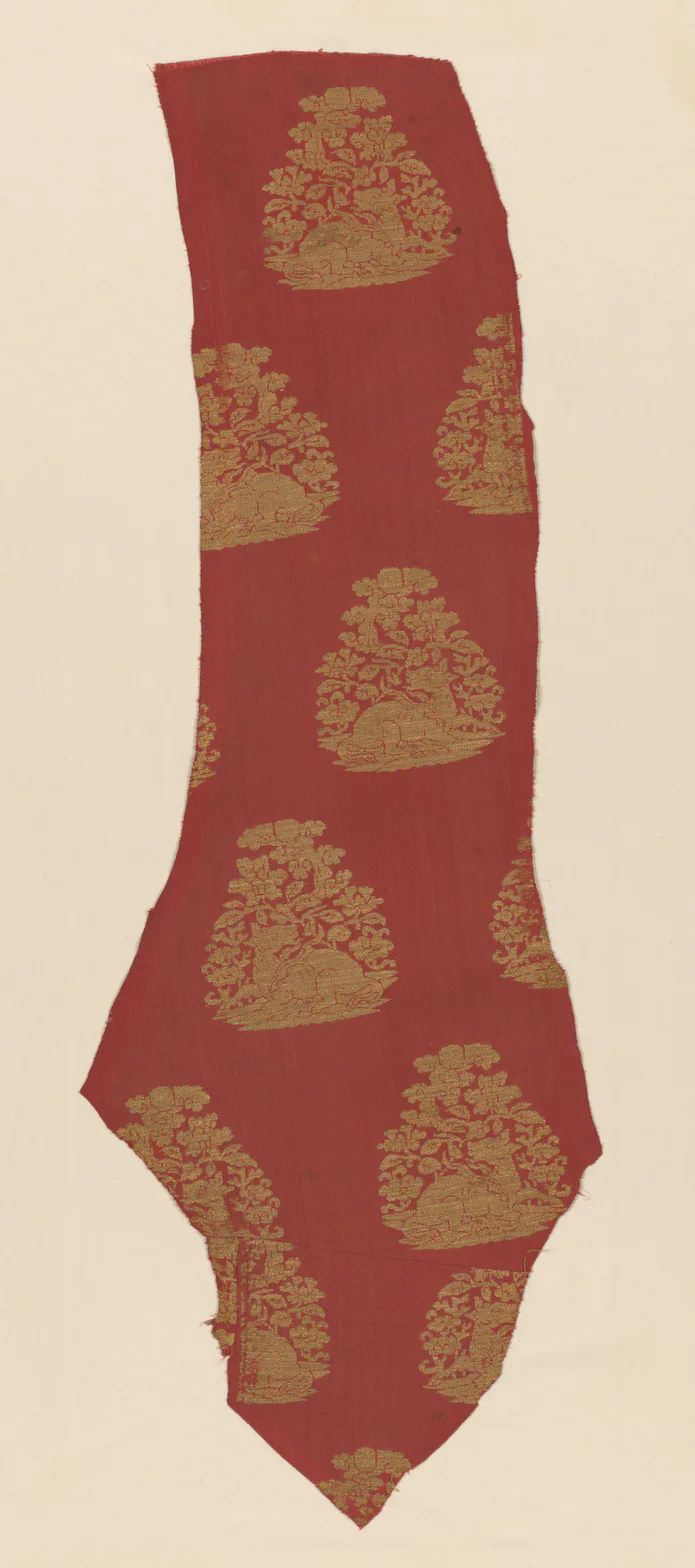 Brocade with Djeiran Gazing at the Moon: silk and gold thread; tabby, brocaded, 1115–1234.