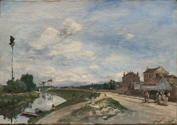 The Seine at Bas-Meudon: oil on fabric by Johan Barthold Jongkind, 1865.