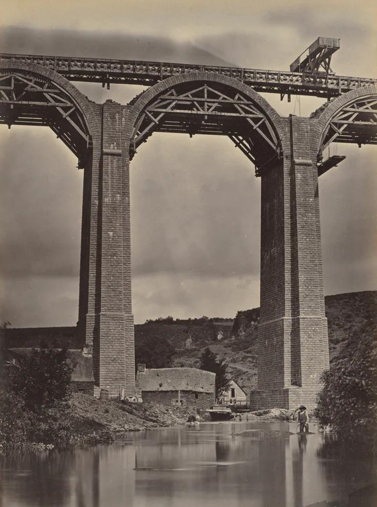 Pont-de-Buis, on the Doufine, France: albumen print from wet collodion negative by Jules DuClos, c. 1865.
