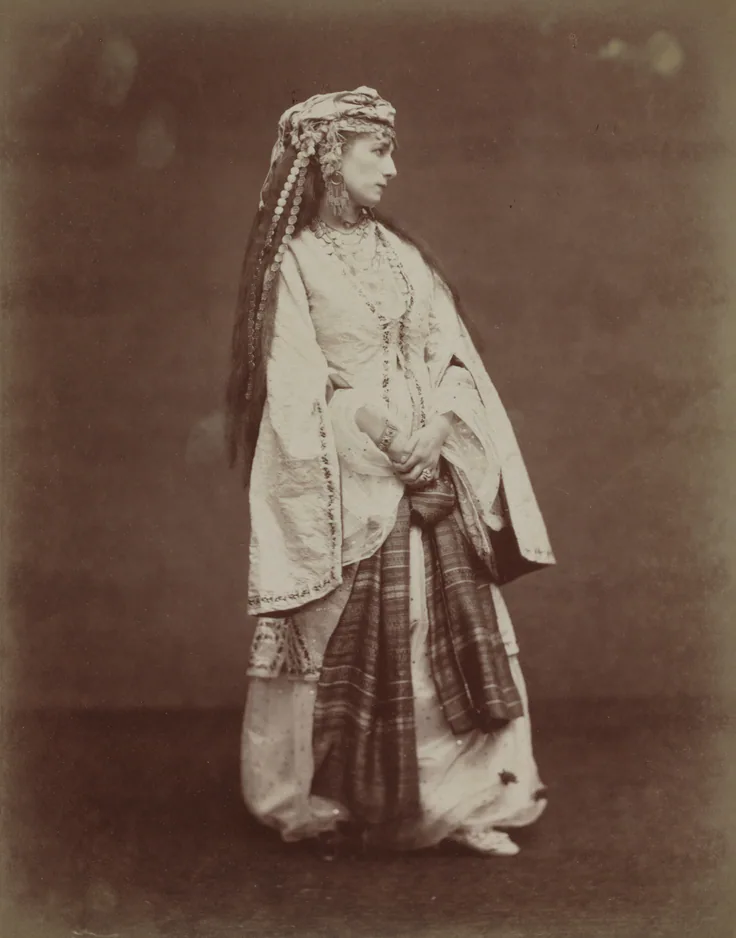 Sarah Bernhardt in "Zaire" by Voltaire: albumen print from wet collodion negative by Étienne Carjat, 1874.