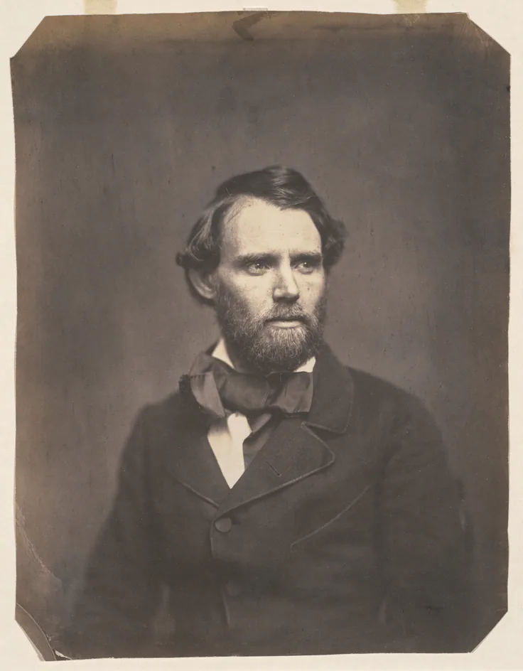 Senator George Ellis Pugh of Ohio: salted paper print from wet collodion negative by Whitehurst Studio, c.1857.
