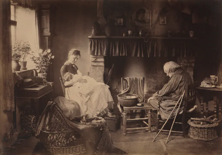Dawn and Sunset: albumen print from three negatives by Henry Peach Robinson, 1885.