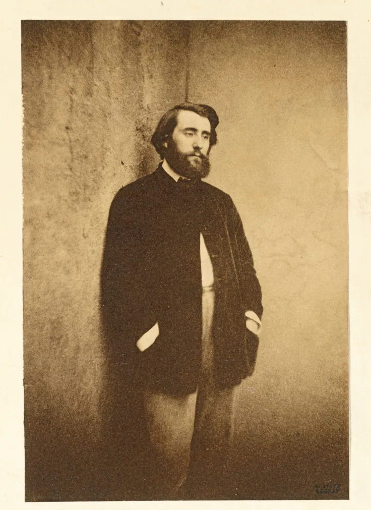 Portrait of Edmond Cottinet (1824-1895): salted paper print from a paper negative by Gustave Le Gray, c. 1848–50.