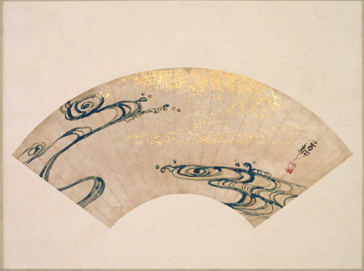 Waves: painting by Nakamura Hōchū, late 1700s-early 1800s.