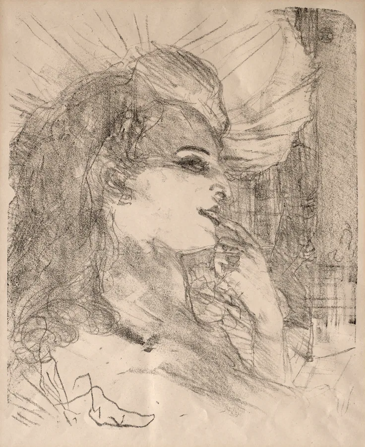 Portraits of Actors and Actresses: Thirteen Lithographs: Anna Held: lithograph by Henri de Toulouse-Lautrec, 1898.