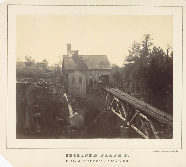 Inclined Plane F, Delaware and Hudson Canal Co.: albumen print from wet collodion negative by Thomas H. Johnson, c. 1860.