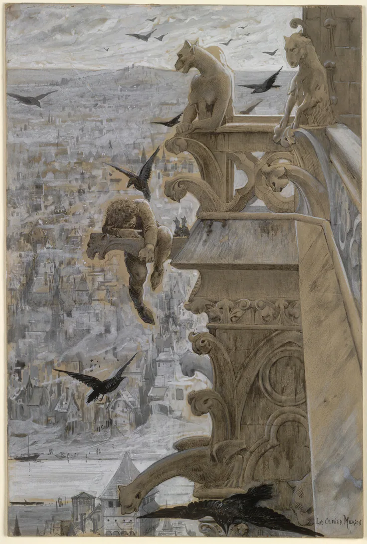 Notre-Dame de Paris: drawing by Luc-Olivier Merson, c. 1881.