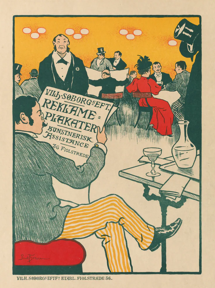 Masters of the Poster: Poster for Exhibition of Artistic Posters of Wilhelm Söborg: color lithograph by Paul Gustav Fischer, c. 1895.