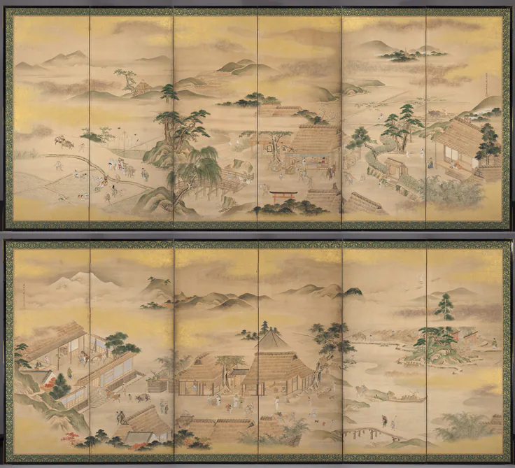Spring and Autumn Farming: painting by Kō Sūkoku, 1700s.