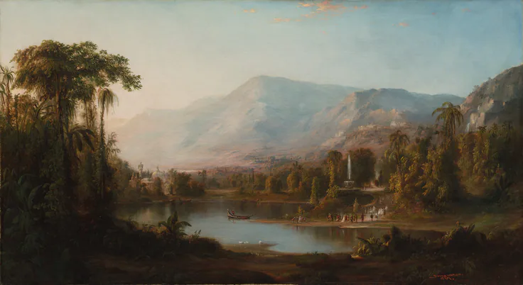 Vale of Kashmir: oil on canvas by Robert S. Duncanson, 1867.