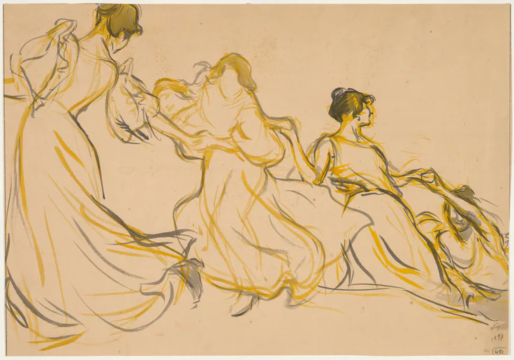 Study for a Decoration for the Salle des Fêtes of the Town Hall of Paris's 11th arrondissement: drawing by Victor Emile Prouvé, 1897.