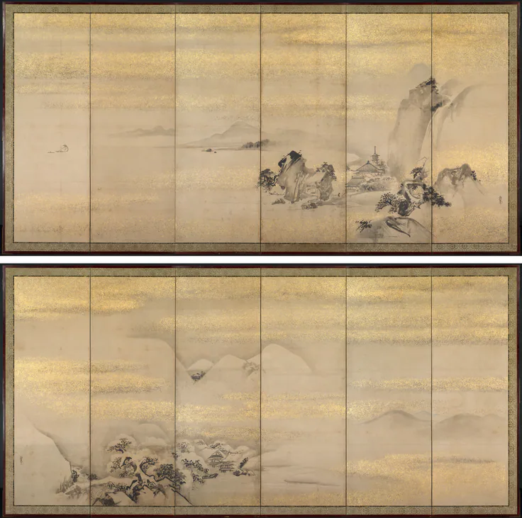 Summer and Winter Landscapes: painting by Kano Naonobu, 1600s.