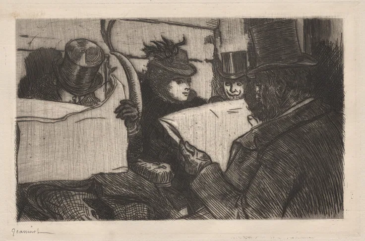 Evening Train (Le Train du Soir): etching by Pierre Georges Jeanniot, 1897.