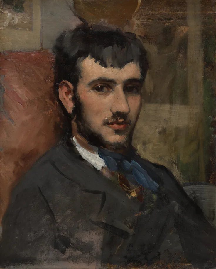 Portrait of Renoir: oil on canvas by Frédéric Bazille, 1867.
